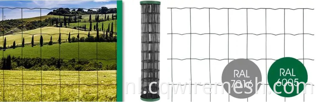 PVC gecoate gegalvaniseerde gelaste mesh euro hek draadrol 1.7/2,2 mm 100x50 mm netten tuinieren courtyard park softgroen grijze kleur